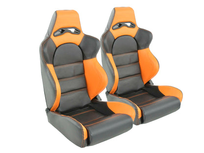FK Sportsitze Auto Halbschalensitze Set Edition 1 Kunstleder schwarz/orange