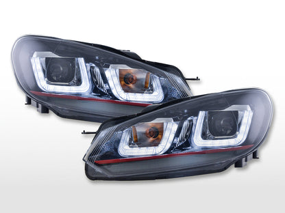 Scheinwerfer Set Daylight LED Tagfahrlicht VW Golf 6  08-12 schwarz