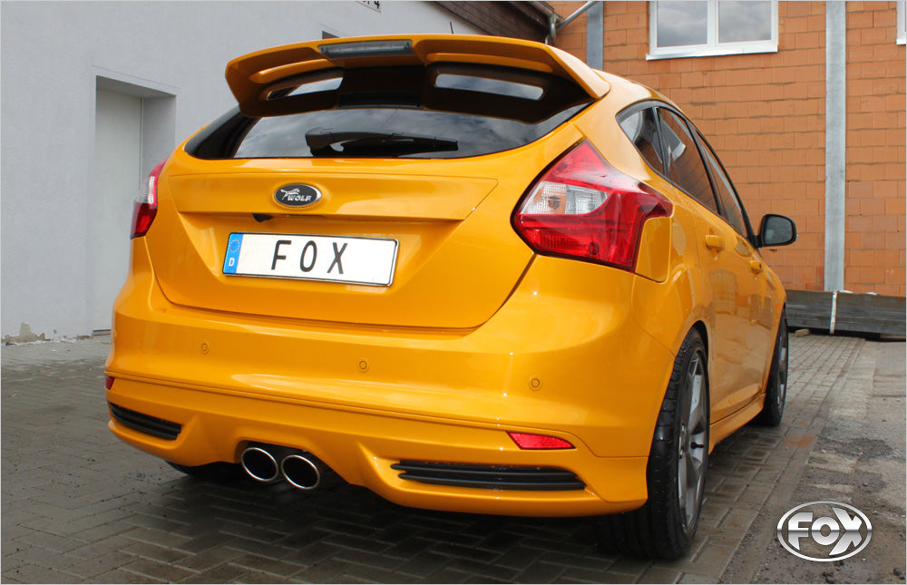 FOX Ford Focus III ST Fließheck Diesel Endschalldämpfer quer Ausgang mittig inkl. Verbindungsrohr - 2x115x85 Typ 32 mittig