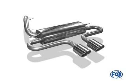 FOX Ford Focus III ST Fließheck Endschalldämpfer quer Ausgang mittig - 2x115x85 Typ 32 mittig