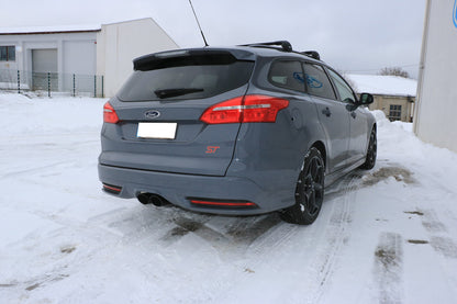 FOX Ford Focus III ST Turnier Diesel Endschalldämpfer quer Ausgang mittig - 2x115x85 Typ 32 mittig schwarz beschichtet