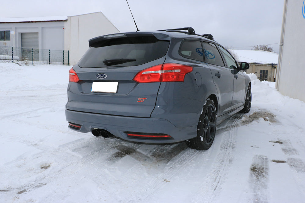 FOX Ford Focus III ST Turnier Endschalldämpfer quer Ausgang mittig - 2x115x85 Typ 32 mittig schwarz beschichtet