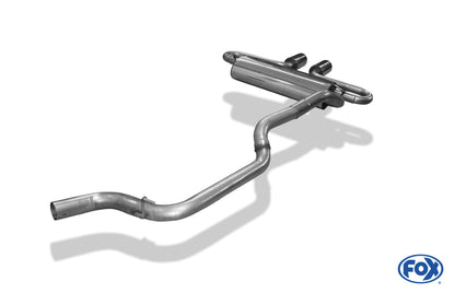 FOX Ford Focus III ST Turnier Diesel Endschalldämpfer quer Ausgang mittig - 2x100 Typ 25 mittig