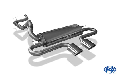 FOX Ford Focus III ST Fließheck Diesel Endschalldämpfer quer Ausgang mittig inkl. Verbindungsrohr - 2x115x85 Typ 32 mittig