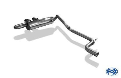 FOX Ford Focus III ST Fließheck Diesel Endschalldämpfer quer Ausgang mittig inkl. Verbindungsrohr - 2x115x85 Typ 32 mittig