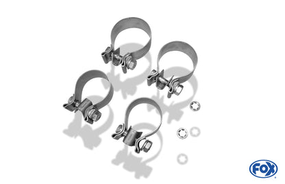 FOX Ford Focus III ST Fließheck Diesel Endschalldämpfer quer Ausgang mittig inkl. Verbindungsrohr - 2x115x85 Typ 32 mittig