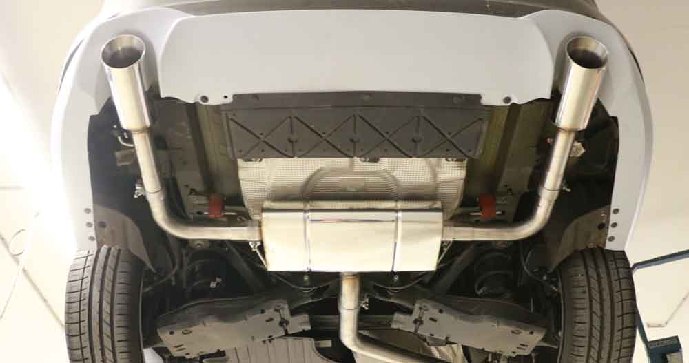 FOX Ford Focus IV Turnier/ Kombi ST-Look Endschalldämpfer Ausgang rechts/links - 1x100 Typ 25 rechts/links für originale ST Stoßstange