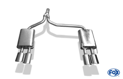 FOX Ford Mondeo IV Stufenheck Endschalldämpfer rechts/links - 2x106x71 Typ 33 rechts/rechts