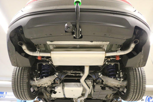 FOX Mondeo V Schrägheck/ Turnier/ Stufenheck Endschalldämpfer quer Ausgang rechts/links - Ausgang der Endrohre hinter der originalen Stoßstange