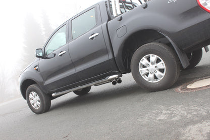 FOX Ford Ranger 2011-08/2015 - 4x4 - Doppelkabine Endschalldämpfer Sidepipe, Ausgang rechts und links am Fahrzeug - 2x90 Typ 16 rechts/links