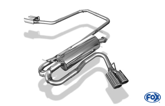 FOX Ford Ranger ab 09/2015 4x4 - Doppelkabine Endschalldämpfer Sidepipe, Ausgang rechts und links am Fahrzeug - 2x90 Typ 16 rechts/links