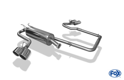 FOX Ford Ranger 2011-08/2015 - 4x4 - Doppelkabine Endschalldämpfer Sidepipe, Ausgang rechts und links am Trittbrett  - 2x115x85 Typ 38 rechts/links