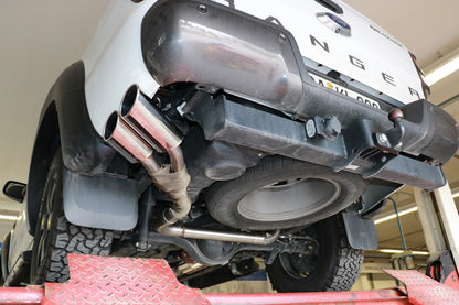 FOX Ford Ranger 2011-08/2015 - 4x4 - Doppelkabine Endschalldämpfer Sidepipe, Ausgang an der linken Fahrzeugseite hinter dem Hinterrad - 2x115x85 Typ 38