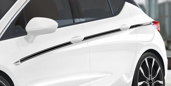 irmscher Astra K bis BJ 2020 5 Türer Foliendekor-Satz Seitenwand schwarz