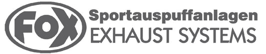 FOX FOX Sticker Anthrazit - geplottet Höhe: 45mm  Breite: 200mm - FOX Logo mit Schrift "Sportauspuffanlagen - EXHAUST SYSTEMS"