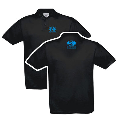 FOX FOX Polo-Shirt Größe L Schwarz mit blauer Schrift