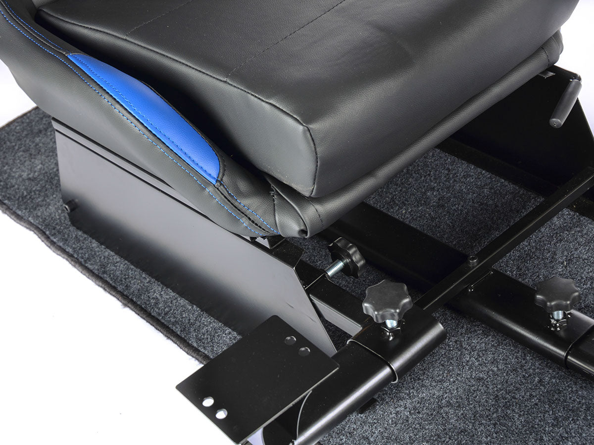FK Gamesitz Spielsitz Rennsimulator eGaming Seats Suzuka schwarz/blau mit Teppich
