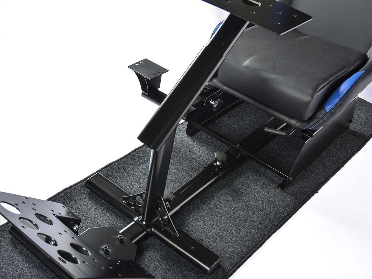 FK Gamesitz Spielsitz Rennsimulator eGaming Seats Suzuka schwarz/blau mit Teppich