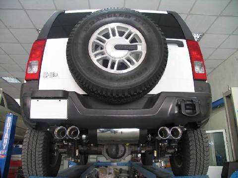 FOX Hummer H3 Endschalldämpfer quer Ausgang rechts/links - 2x100 Typ 25 rechts/links