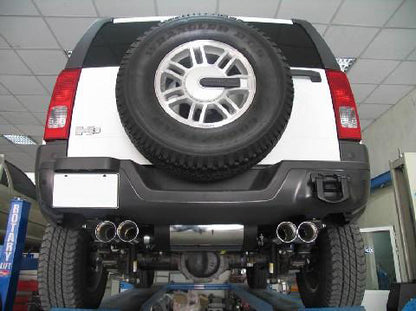 FOX Hummer H3 Endschalldämpfer quer Ausgang rechts/links - 2x100 Typ 25 rechts/links