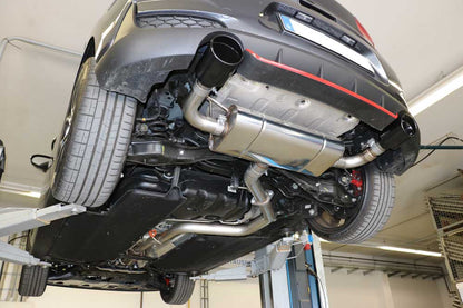 FOX Hyundai i30N Performance - SCHWARZ Endschalldämpfer quer Ausgang rechts/links mit Abgasklappe - 129x106 Typ 32 rechts/links schwarz emailliert