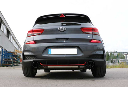 FOX Hyundai i30N Performance - SCHWARZ Endschalldämpfer quer Ausgang rechts/links mit Abgasklappe - 129x106 Typ 32 rechts/links schwarz emailliert