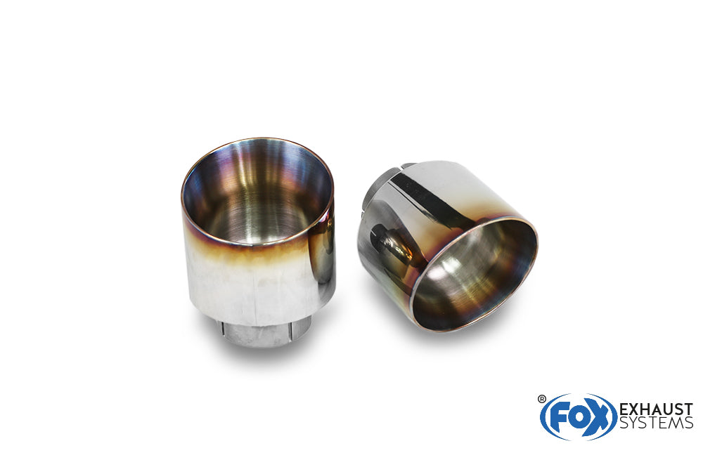 FOX Hyundai i30N Performance + Fastback Endrohre passend auf den originalen Endschalldämpfer - 1x114 Typ 25 rechts/links mit eingefärbten Rand