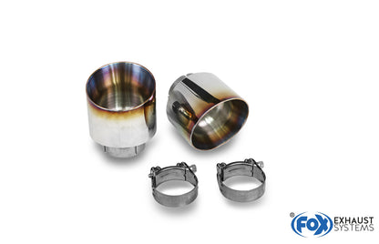 FOX Hyundai i30N Performance + Fastback Endrohre passend auf den originalen Endschalldämpfer - 1x114 Typ 25 rechts/links mit eingefärbten Rand