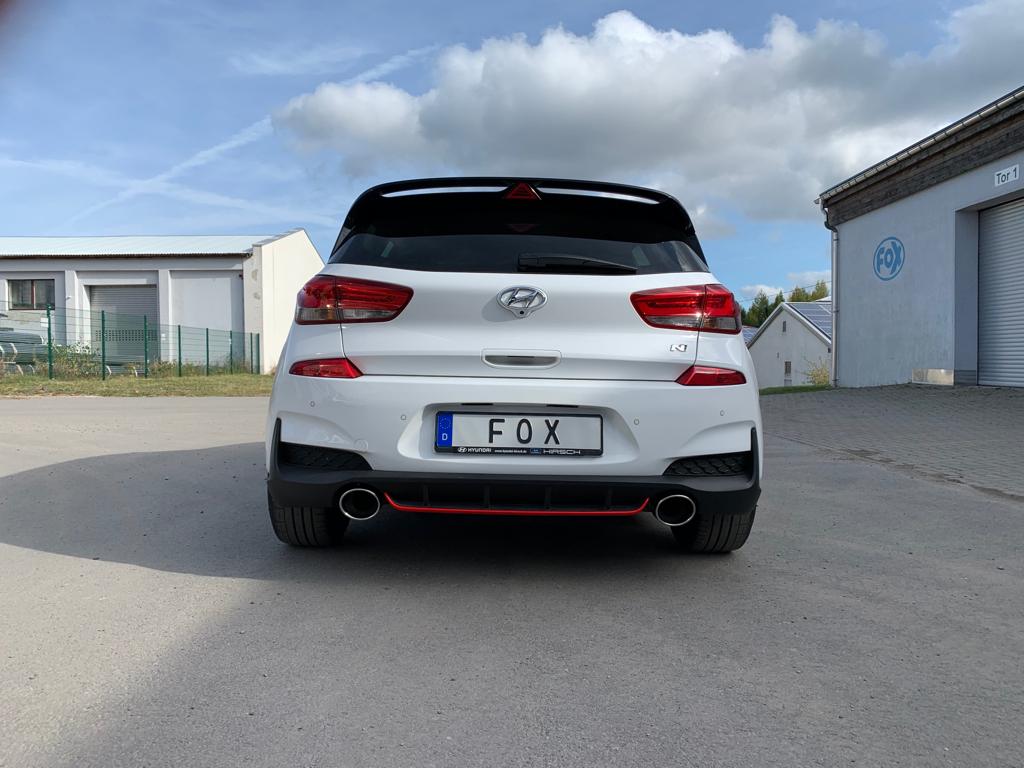 FOX Hyundai i30N Performance + Fastback Endrohre passend auf den originalen Endschalldämpfer - 129x106 Typ 32 rechts/links