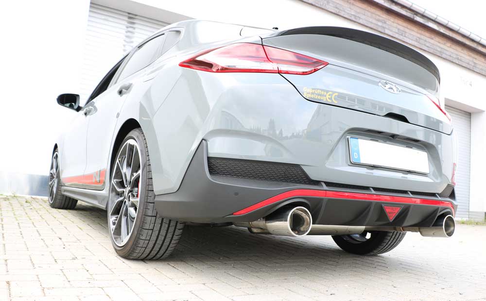 FOX Hyundai i30N Performance Fastback Endschalldämpfer quer Ausgang rechts/links mit Abgasklappe - 1x114 Typ 12 rechts/links