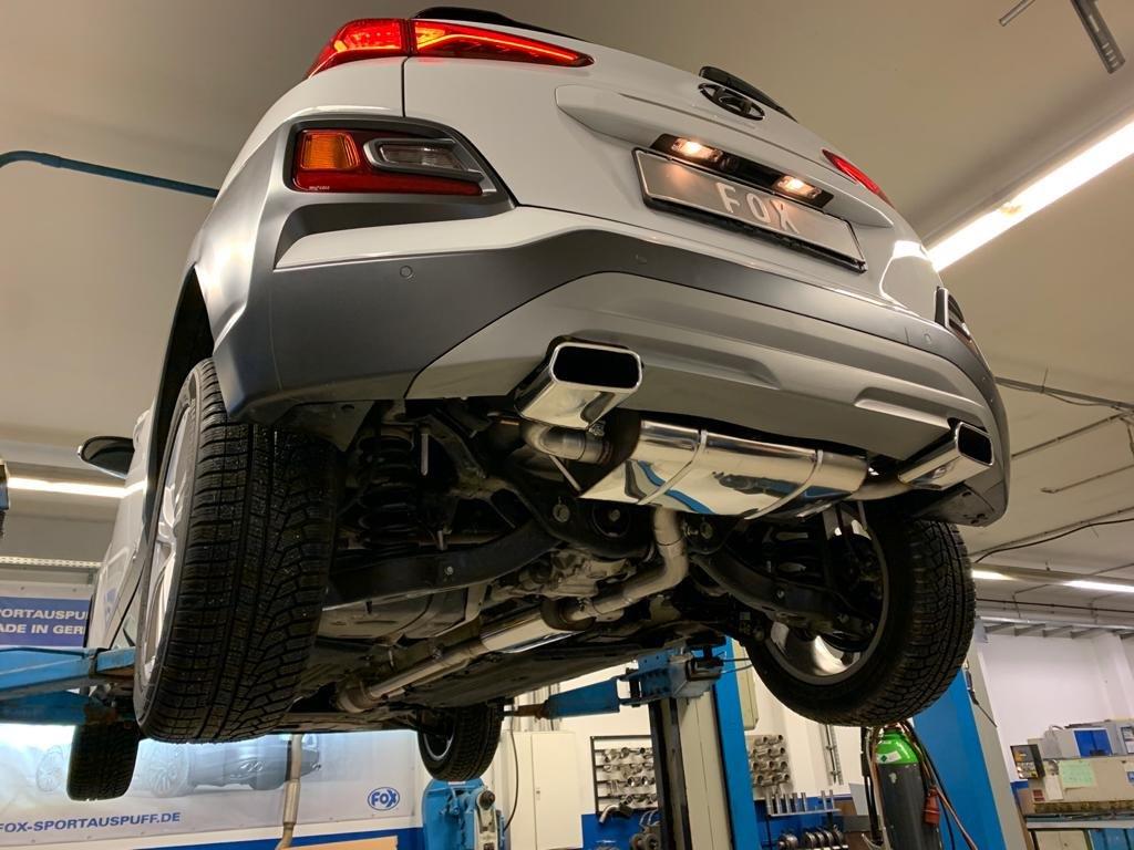 FOX Hyundai Kona 4WD - Endrohre in der Stoßstange Endschalldämpfer Ausgang rechts/links - 145x65 Typ 59 rechts/links