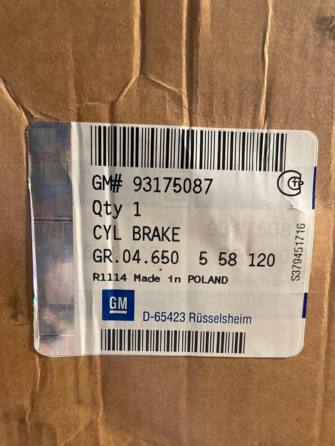 Original GM Opel Meriva A Hauptbremszylinder Neu