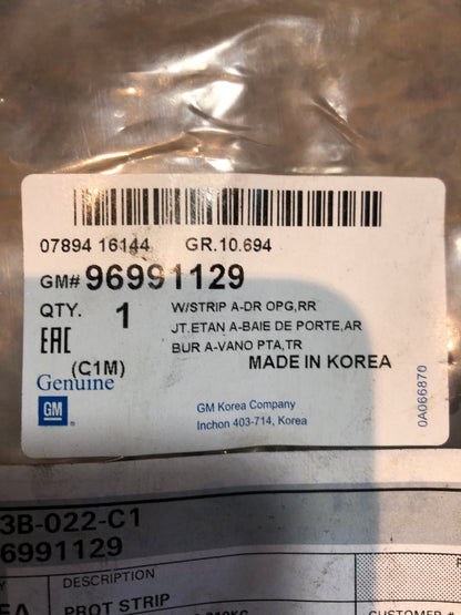 Original GM Chevrolet Matiz Spark Dichtung Türe Hinten Neu