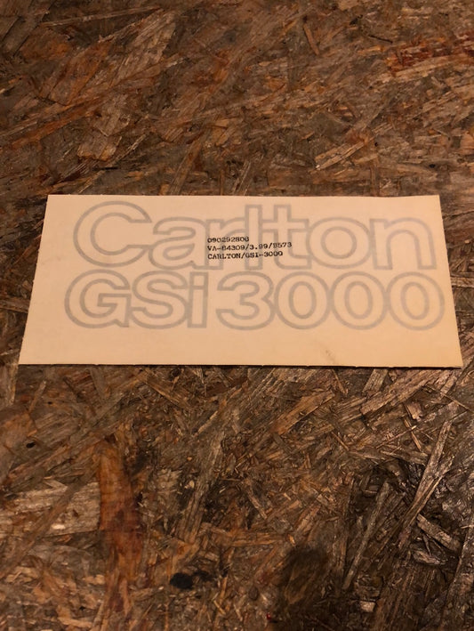 Original GM Opel Omega A Schriftzug „Carlton GSI 3000“ hinten Neu