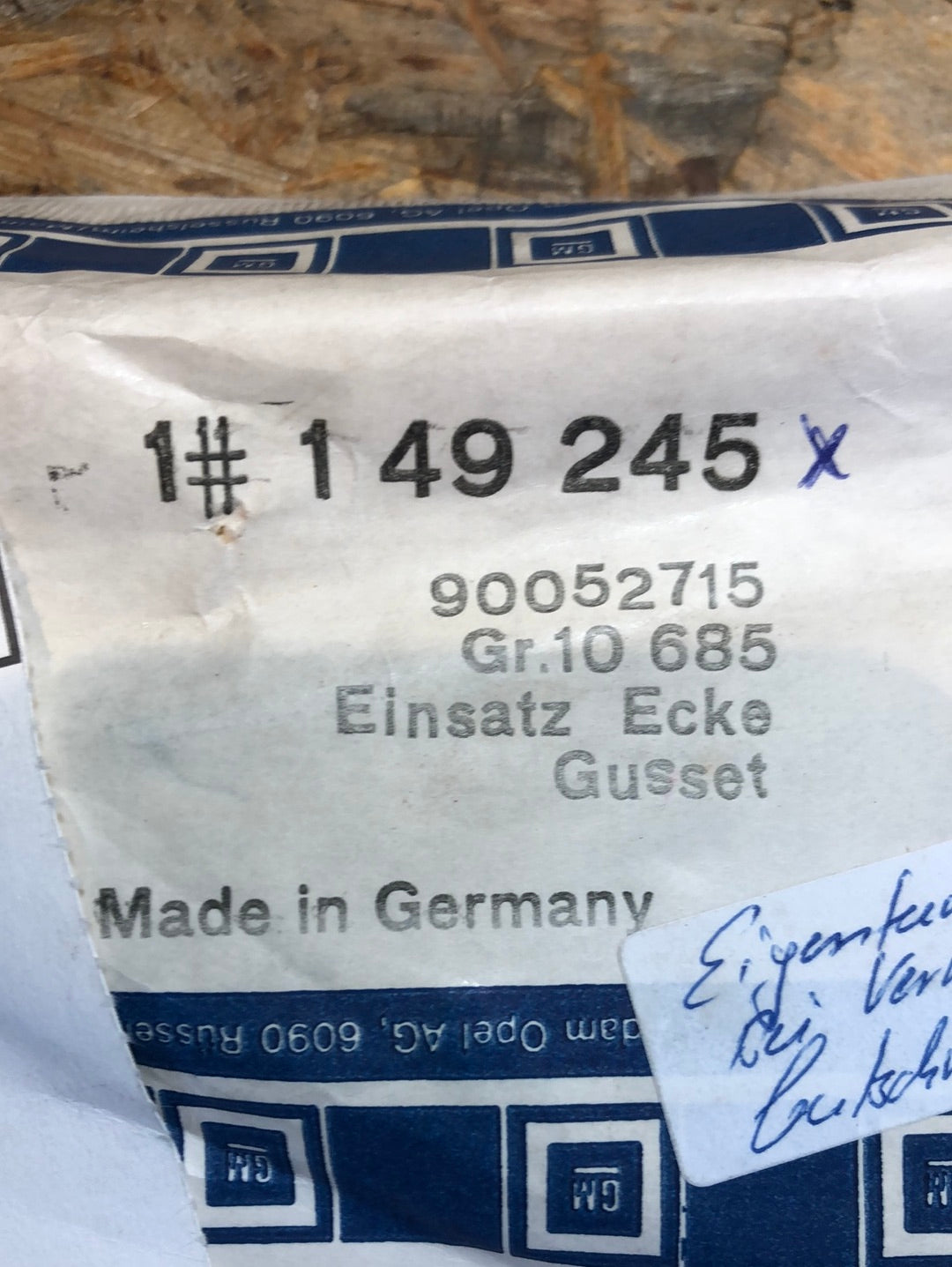 Original GM Opel Kadett D Einsatzecke innen rechts Neu