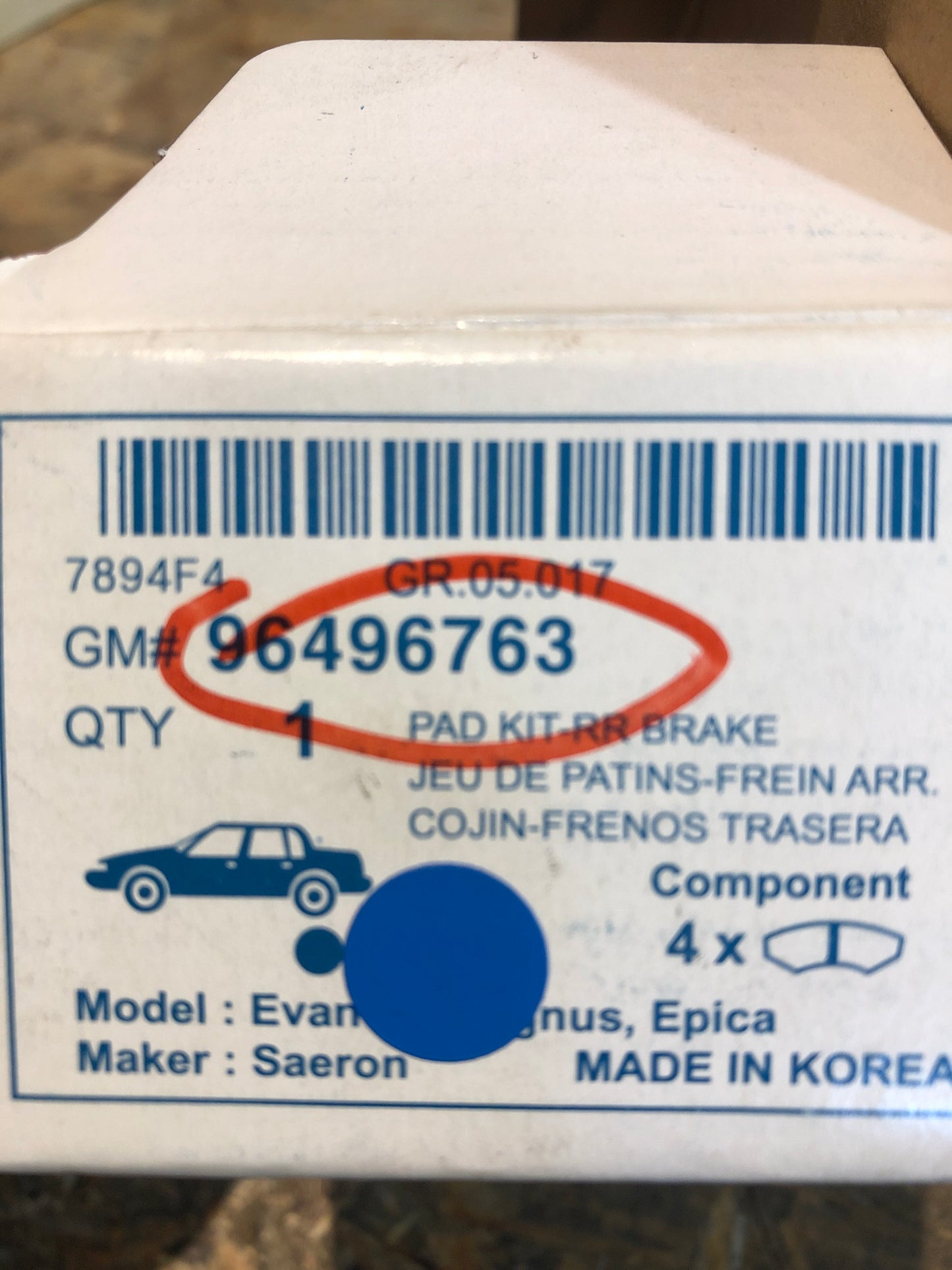 Original GM Epica Magnus Bremsklötze hinten Neu