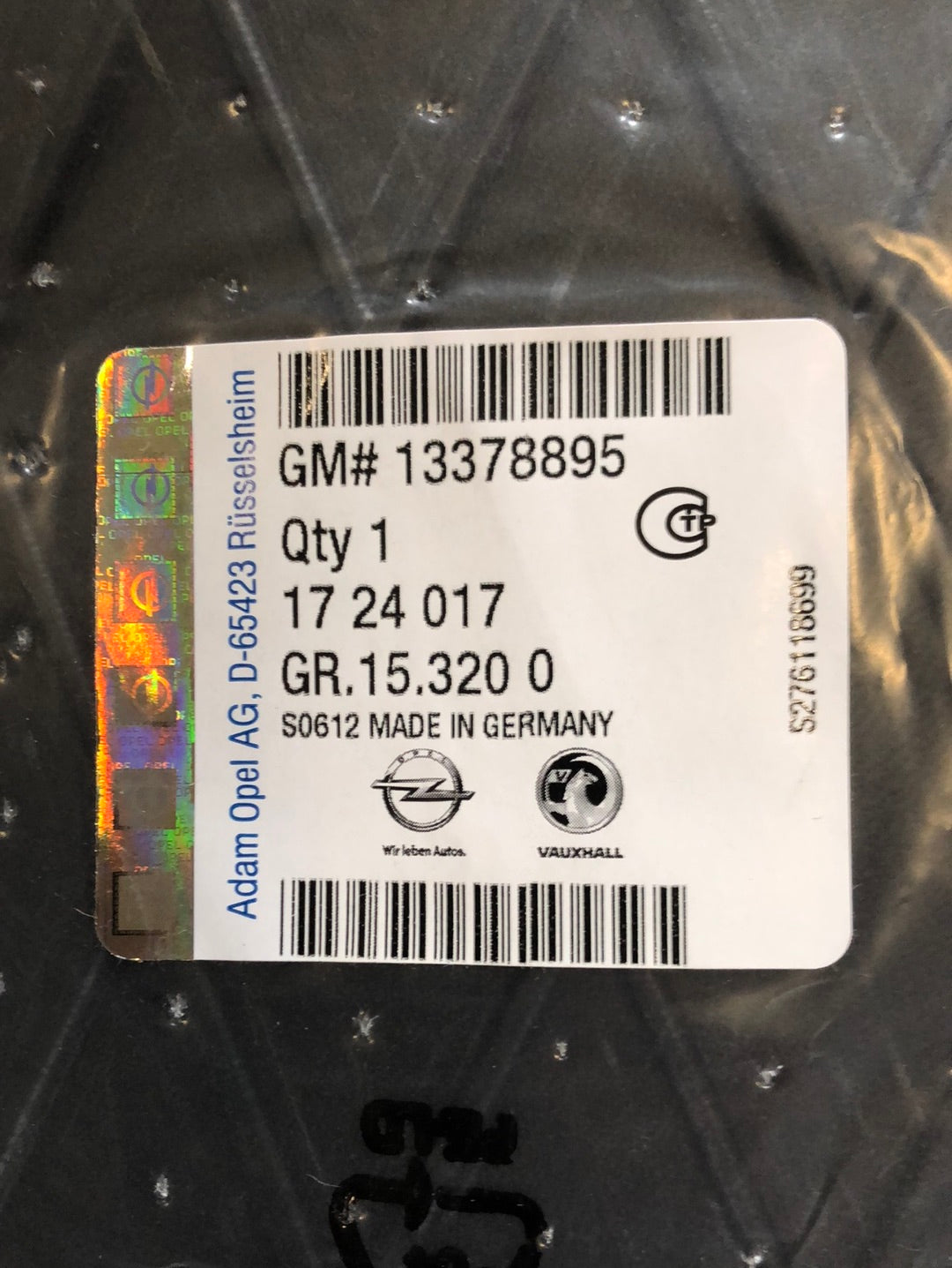 Original GM Opel Astra J Kofferraummatte Kunststoff Neu