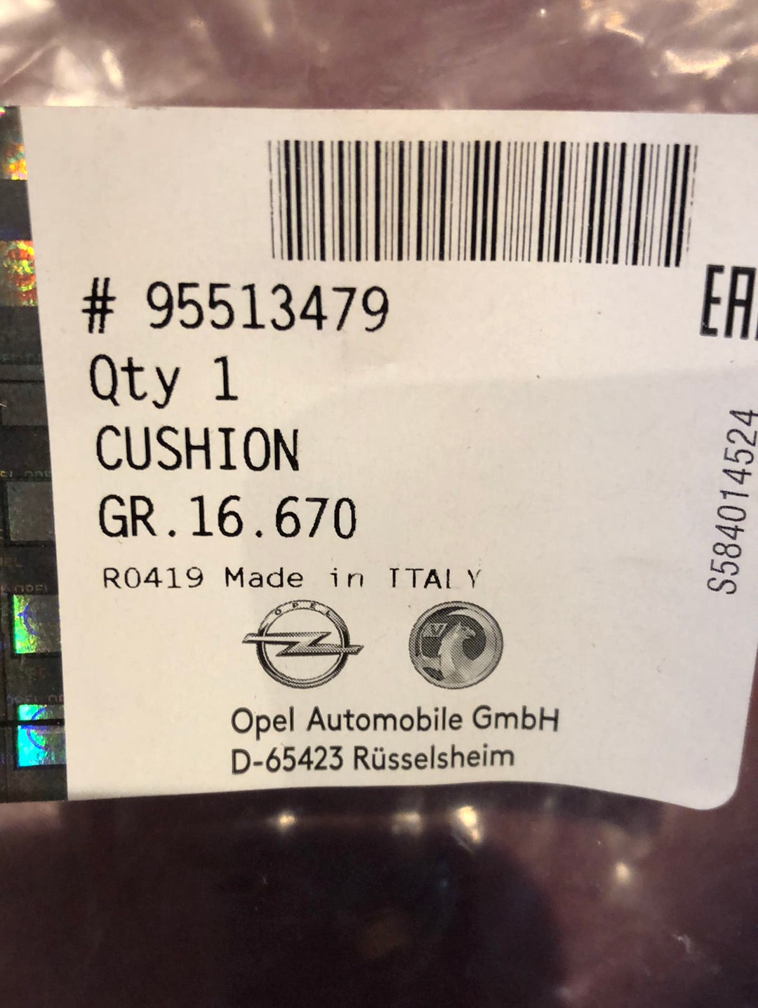 Original GM Opel Combo D Sitzbezug Textil verstellbarer Sitz Neu