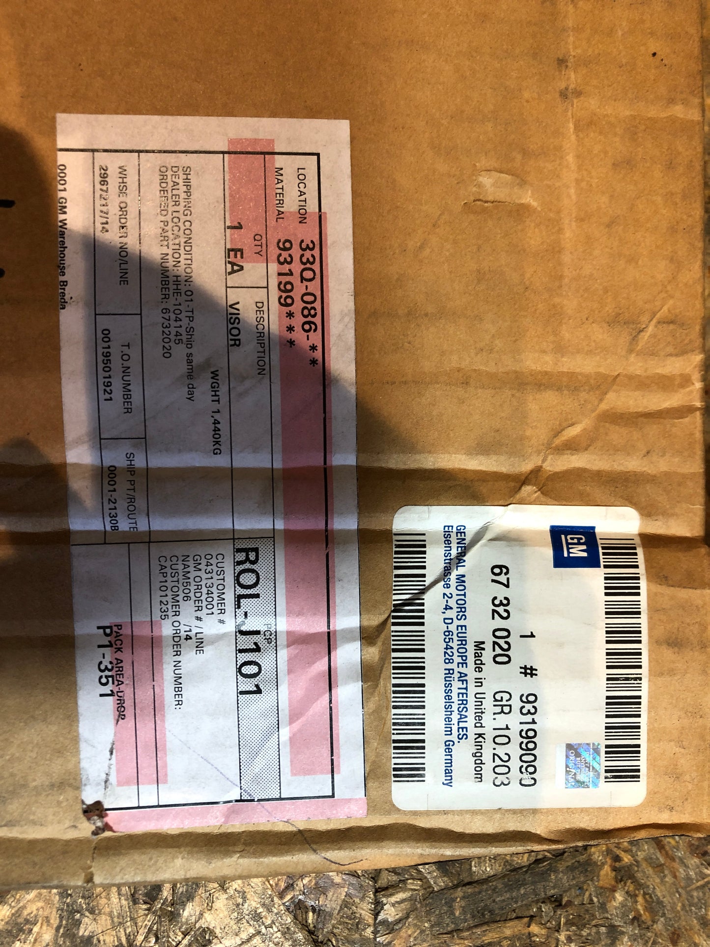 Original GM Opel Astra H Sonnenschutz Neu