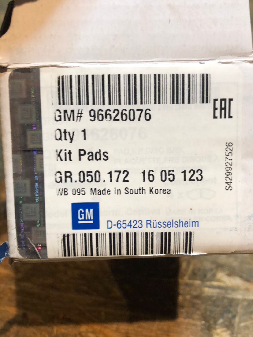 Original GM Opel Antara Chevrolet Captiva Bremsbelagsatz Neu