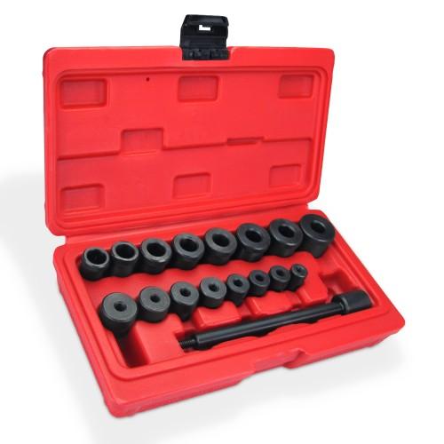 Kupplungs Zentrierwerkzeug -Set, 18-teilig aus Stahl im Koffer, 1 x Schlagdorn, 8 x Zentrierbuchsen und 8 x Endbuchsen