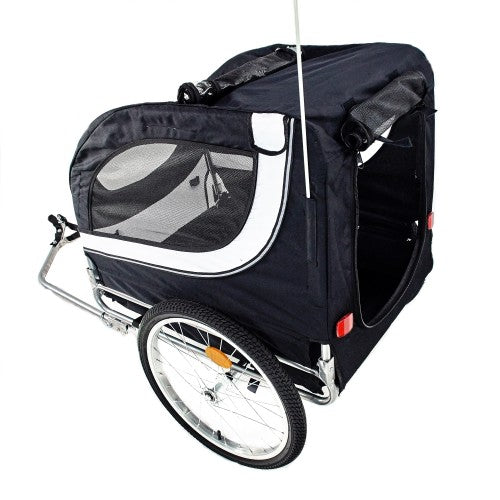 fahrradanhänger oldtimer Fahrradanhänger Hundeanhänger Lastenanhänger Tier Anhänger Fahrrad Hunde schwarz weiss incl. Regenschutz