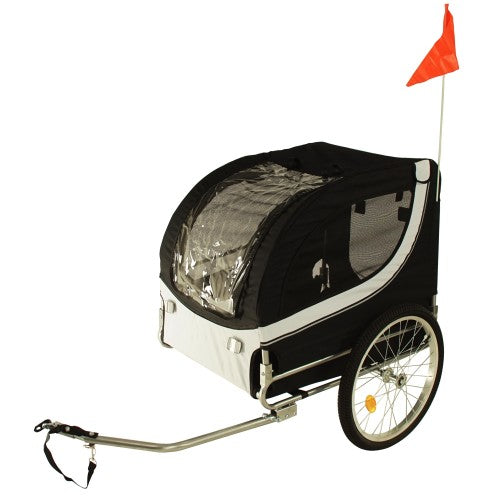 fahrradanhänger oldtimer Fahrradanhänger Hundeanhänger Lastenanhänger Tier Anhänger Fahrrad Hunde schwarz weiss incl. Regenschutz