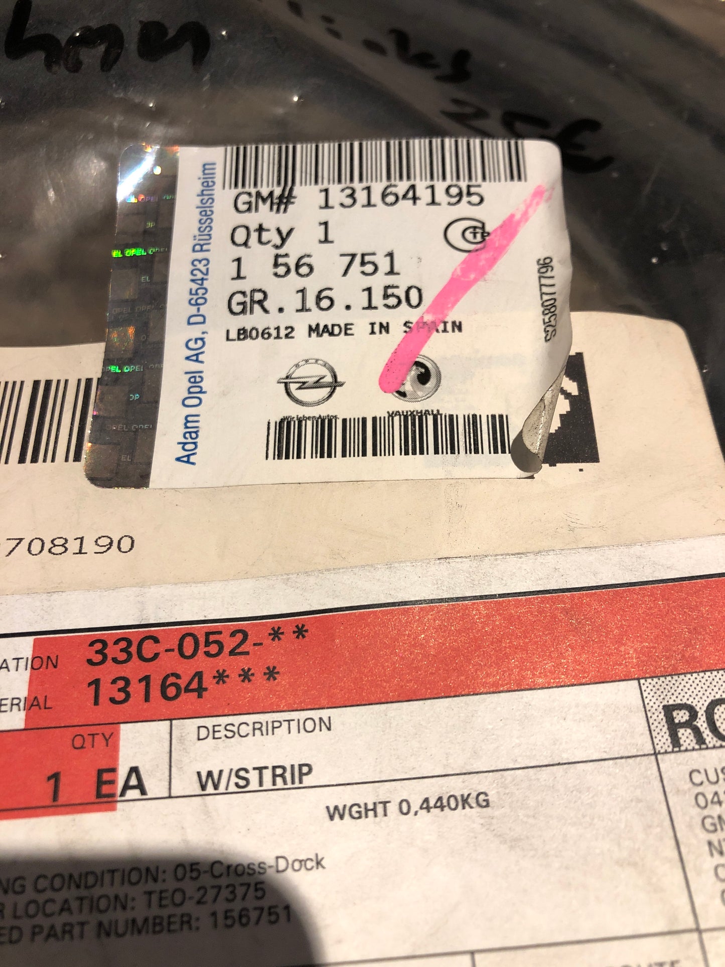 Original Opel Meriva A Dichtung Rahmen Dach oben links Neu