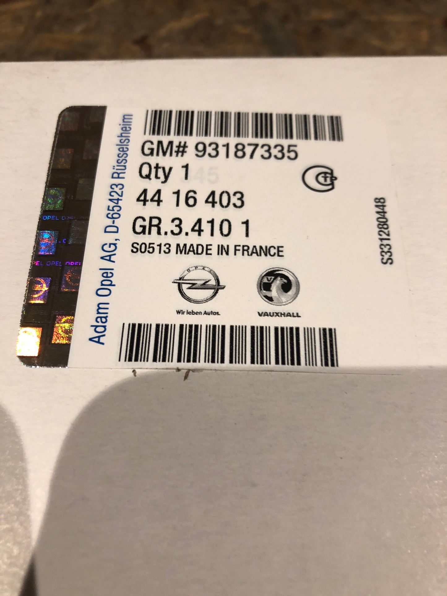 Original GM Opel Vivaro A Luftfilter Neu