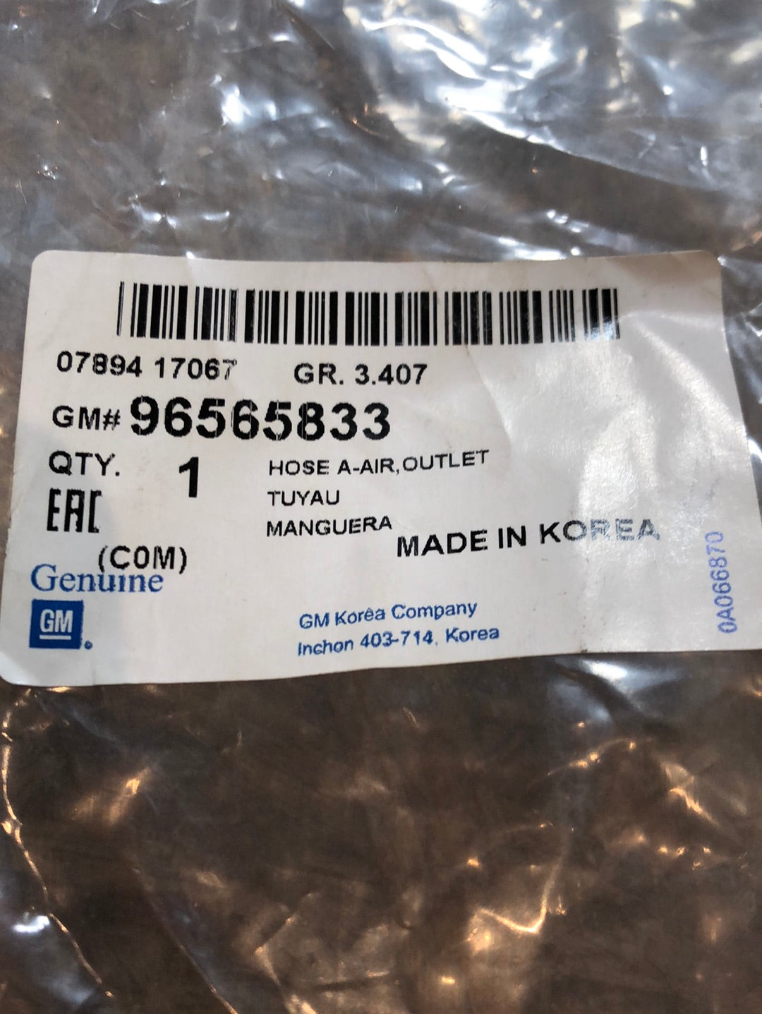 Original GM Daewoo Matiz Schlauchbogen Luftauslass Neu