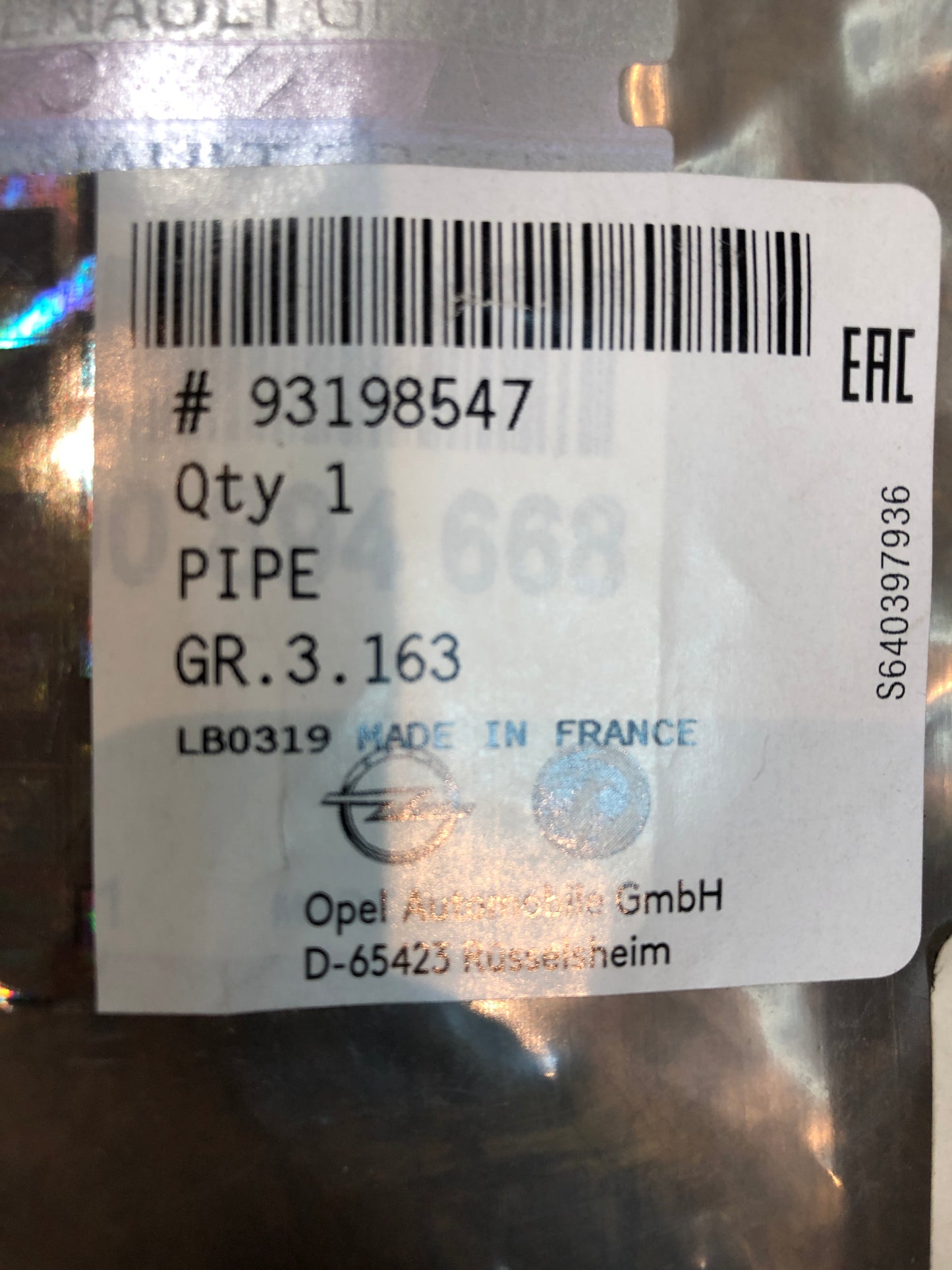 Original GM Opel Vivaro A Kraftstoffeinspritzschiene Rücklaufrohr Neu