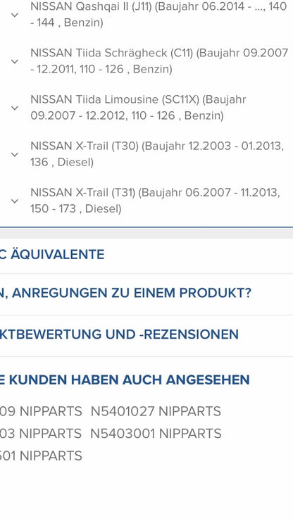 Original Nipparts Nissan Infiniti UVM. Siehe Bild Luftmassenmesser NEU