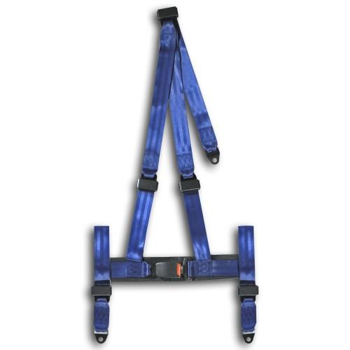 Rennsportgurt mit 3-Punkt Befestigung, blau, mit E-Prüfzeichen