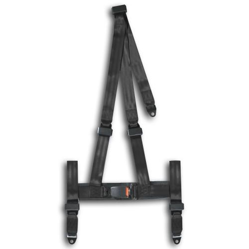 Rennsportgurt mit 3-Punkt Befestigung, schwarz, mit E-Prüfzeichen